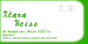 klara weiss business card